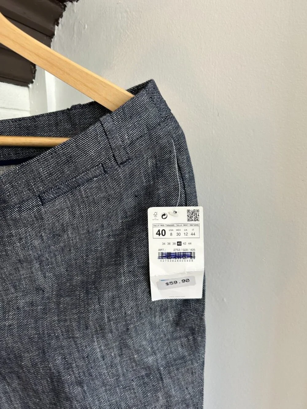 Zara Grey Linen Pants Size 8 NWT
